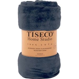 Tiseco Home Studio - Plaid COSY - microflannel - 220 g/m² - 240x220 cm - Blue signa