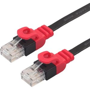 By Qubix internetkabel - 10m REXLIS cat 6 Ultra dunne Flat Ethernet netwerk LAN kabel (1000Mbps) - Zwart - UTP kabel - RJ45 - UTP kabel