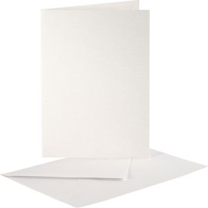 Parelmoer kaarten en enveloppen, afmeting kaart 10,5x15 cm, afmeting envelop 11,5x16,5 cm, crème, 10sets
