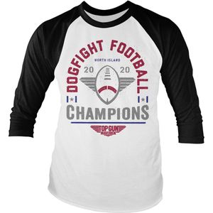 Top Gun Maverick Dogfight Baseball Long Sleeve Tee Longsleeve White-Black-S