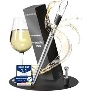 Wijnkoelstaaf met schenktuit - Roestvrijstalen flessenkoeler en decanteeraccessoire