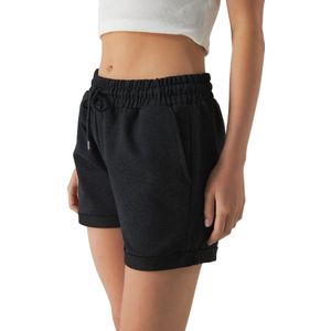 Smith & Solo korte broek dames - comfortabele shorts dames - katoen sweat short - Antraciet - S