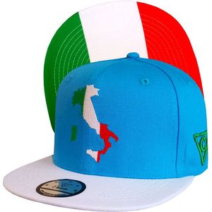 Capiche® Snapback Pet Italië – Europees Kampioenschap Heren Voetbal – Blauw & Wit – Verstelbaar met Druksluiting – Sportcap – Voetbalpet Italy – LIMITED EDITION