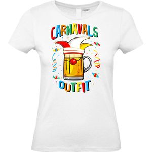 Dames t-shirt Carnavals Outfit | Carnavalskleding dames | Carnaval Kostuum | Foute Party | Wit Dames | maat XS