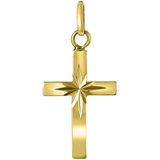 Lucardi - Hanger Kruis - Hanger - Geelgoud - 14 Karaat Goud