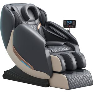 AlienComfort™ Shiatsu Massagestoel LUNA - Grijs - Compact model - 16 Rollers & 14 Airbags - Surround Sound - Massage stoel - Massagestoel Elektrisch - massagestoel - Massage apparaat