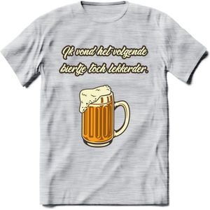 Ik Vond Het Volgende Biertje Toch Lekkerder T-Shirt | Bier Kleding | Feest | Drank | Grappig Verjaardag Cadeau | - Licht Grijs - Gemaleerd - 3XL