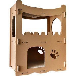 Kattenhuis - duurzaam speelhuis voor katten - karton krabmeubel katten