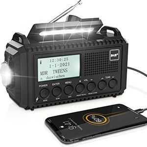 Lexium Noodradio Solar Opwindbaar - Noodradio Opwindbaar - Opwindbare Radio - Powerbank Zonne Energie