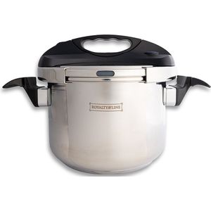 Royalty Line® PS10L Snelkookpan Inductie - 10 Liter - Voor Alle Warmtebronnen - Pressure Cooker - Instant koken - Eenhandig Mechanisme - RVS