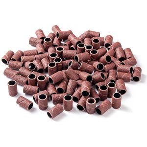 100 Stuks Schuurhulzen en 180 Stuks Nagelfrees Opzetstukken voor Professioneel Nageldesign