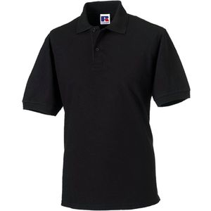 Men's Hardwearing Polycotton Poloshirt 'Russell' Black - 4XL