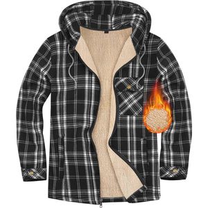 Heren Flanel Hemd met Capuchon en Rits – Warme Voering voor Winter en Herfst