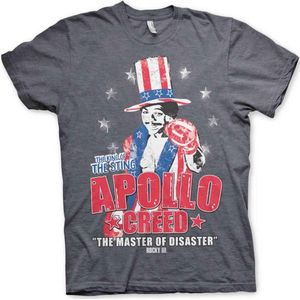 Rocky Heren Tshirt -S- Apollo Creed Grijs