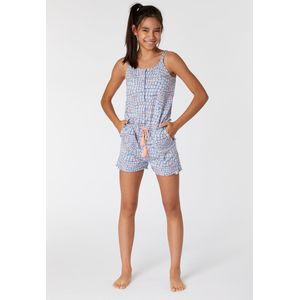 Woody jumpsuit meisjes/dames - blauwgrijs - krokodil print - 221-2-YOA-Z/974 - maat 164