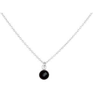 ARLIZI 2132 Ketting zwart onyx cabochon hanger - sterling zilver - 44 cm