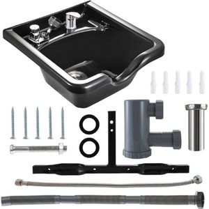 Haarwasbak kapper - Wasbak - Zwart Kapsalonmodel - Wastafel - Ook voor thuiskapster - Salon wasbak - Incl. Extra Toebehoren