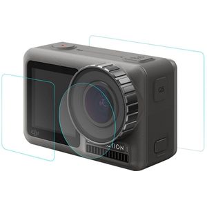 PULUZ Lens + LCD-scherm voor en achter 9H 2.5D gehard glasfolie voor DJI Osmo Action
