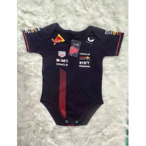 Red Bull Racing F1 romper onesie baby | Navy | 100% katoen | Verstappen 1 | F1 Fans | Ideaal F1 cadeau | Maat 80 | 9-12 MND