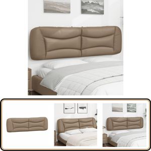 vidaXL Hoofdbordkussen - 180 cm - Kunstleer - Cappuccino Hoofdbordkussens - Kunstleder - Bruine Hoofdborden - Hoofdkussen Decoratief - Leeshoek Opmaken