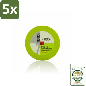 5 x L'Oréal Studio Line Invisi Fix Clean Sculpting Paste 75 ml - Grootverpakking - Haarkleur - Haartypen - Haartypen - Haartypen - Haartypen