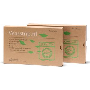 Wasstrips geurloos - 64 sheets/wasjes - wasmiddel voor alle wasmachines - wasmiddeldoekjes voor alle kleuren was - voor koud en warm wassen - plastic vrij en CO2 neutraal
