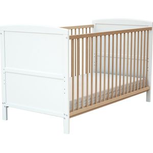 AT4 - Omvormbaar kinderbed ESSENTIEL in hout Wit en Beuken 70 x 140 cm