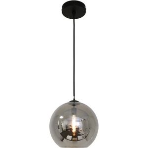 Hanglamp Visiera Zwart & Spiegel Glas 30cm E27 Fitting Op=Op!