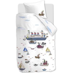 Beddinghouse x Fiep Amsterdam Bootje varen dekbedovertrek - Eenpersoons - 120x150 - Multi