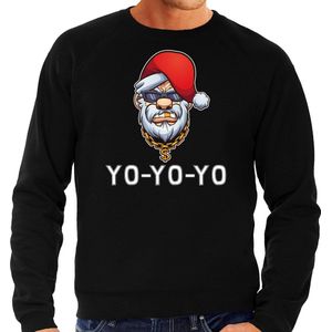 Grote maten Gangster / rapper Santa foute Kerstsweater / Kerst trui zwart voor heren - Kerstkleding / Christmas outfit XXXL