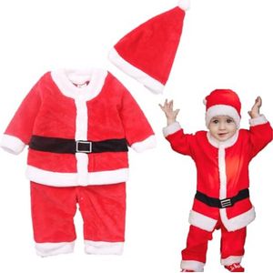 Baby kerstoutfit fleece rompertje voor jongens en meisjes met kerstmuts