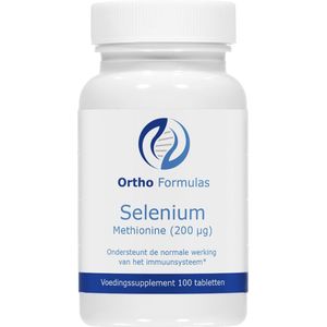 Selenium Methionine - 200 mcg - 100 tabletten - immuunsysteem - huid - haar - nagels - werking schildklier - vegan