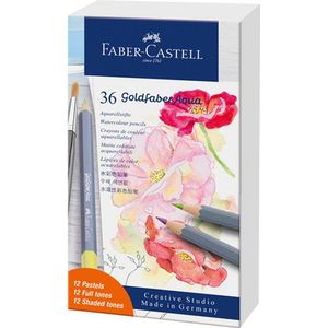 Faber-Castell aquarelpotlood - Goldfaber - blik 36 stuks - pastel + standaard kleuren - FC-114639