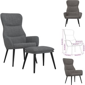 vidaXL Relaxstoel - Comfortabel - Stoel - 70 x 77 x 94 cm - Lichtgrijs - Fauteuil