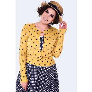 Voodoo Vixen - Polka dot Cardigan - M - Geel