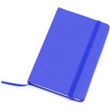 Notitieblokje blauw met harde kaft en elastiek 9 x 14 cm - 100x blanco paginas - opschrijfboekjes