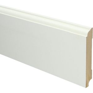 Overschilderbaar  MDF Eigentijdse plint 115x18 wit gegrond (12 m)