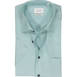 ETERNA modern fit overhemd korte mouw - twill - groen - Strijkvrij - Boordmaat: 44