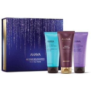 AHAVA - Holiday Collection - It's In Your Hands - Bevat 1 Mineral Hand Cream Vivid Burgundy 100ml + Mineral Hand Cream Spring Blossom 100ml + Mineral Hand Cream Sea Kissed 100ml + Sample Crystal Osmoter™ X6 Serum 0.5ml