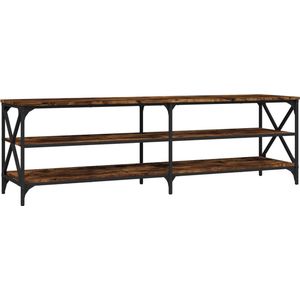 vidaXL Tv-meubel 160x40x50 cm gerookt eiken Tv-meubel - Industriële Tv-kast - Houten Tv-stand - Bruine Tv-bank - Vintage Tv-meubel