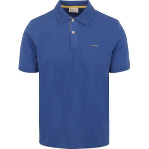 Gant - Contrast Piqué Poloshirt Blauw - Regular-fit - Heren Poloshirt Maat M
