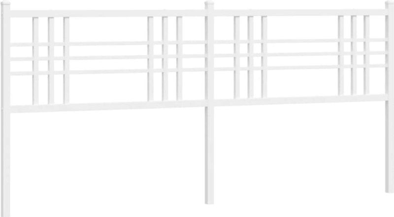 vidaXL - Hoofdbord - 193 - cm - metaal - wit
