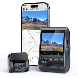 Thuys – Dual Dashcam – Voor Auto 1080p – Voor en Achter Camera – Auto Camera – G-Sensor – App Bediening – Parkeermodus