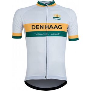 21Virages Den Haag fietsshirt korte mouwen heren Wit Geel Groen-XS