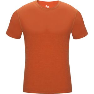 BADGER SPORT - Shirt Met Korte Mouwen - Pro Compression - Diverse Sporten - Volwassenen - Polyester/Elastaan - Heren - Ronde Hals - Ondershirt - Zweet Afvoerend - Oranje - Large