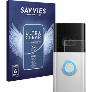 Savvies Screenprotector voor Ring Video Doorbell 4 Doorbell 3 - Transparant - 6 Stuks