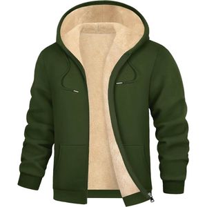 Heren Hoodies Winter Thermals Fleece Jassen Volledige Zip Up Hoodie Warm Dikke Jas met Zakken voor Outdoor Werk