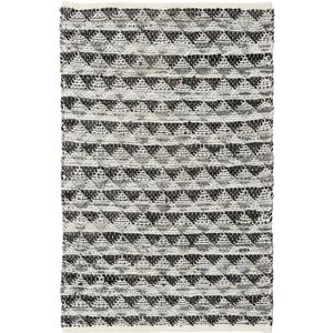 Nordal Triangle Lederen vloerkleed Zwart/Grijs 150x70cm