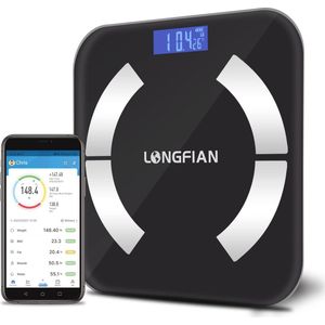 Digitale Lichaamsvetweegschaal met Bluetooth & App | BMI & Lichaamssamenstelling Monitor