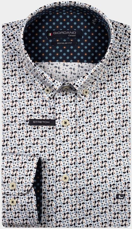 Giordano - 527046/60 - Casual Hemd - Blauw - Lange Mouw